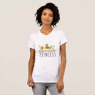 T-shirt Couronne Royale Dorée Anniversaire Fête Princesse