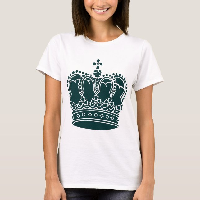 T-shirt Couronne royale - Vert foncé (Devant)