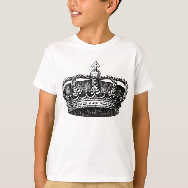 T-shirt Couronne vintage 02 - Noir (Devant)