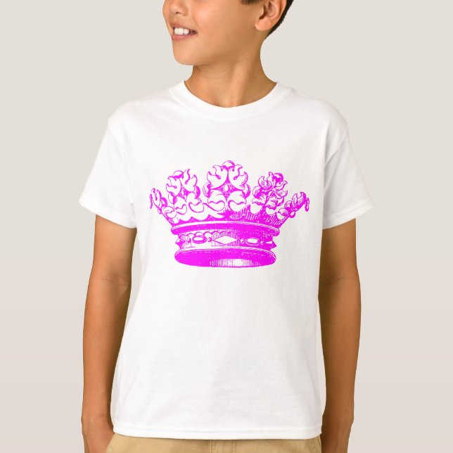 T-shirt Couronne vintage - Magenta (Devant)