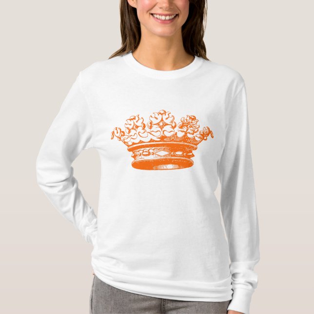 T-shirt Couronne vintage - Orange (Devant)