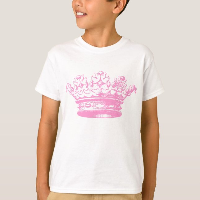 T-shirt Couronne vintage - Rose (Devant)