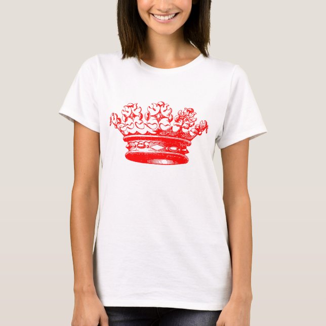 T-shirt Couronne vintage - Rouge (Devant)