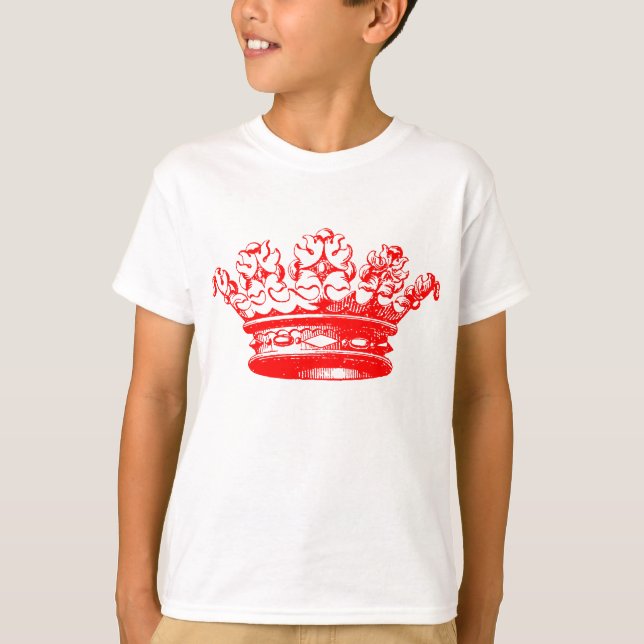 T-shirt Couronne vintage - Rouge (Devant)