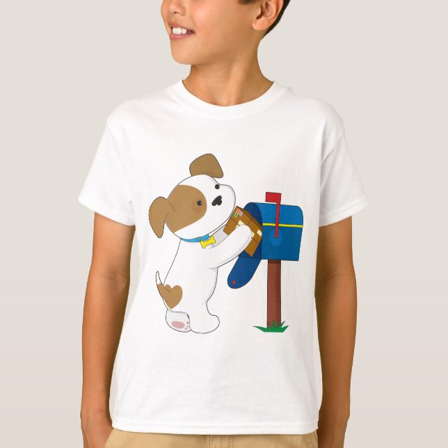 T-shirt Courrier mignon de chiot (Devant)