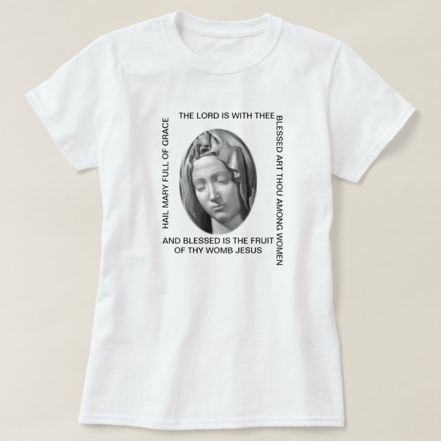 T-SHIRT COURRIR MARY PLEINE DE GRÂCE LE SEIGNEUR EST AVEC  (Design devant)