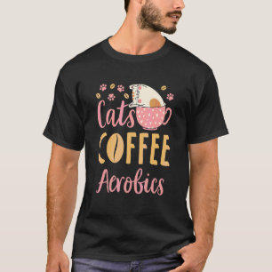 T-shirt Cours d'aérobic au café pour chats