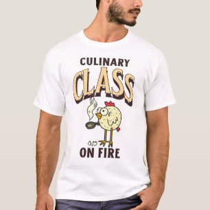 T-shirt Cours de cuisine sur un professeur de chef en feu