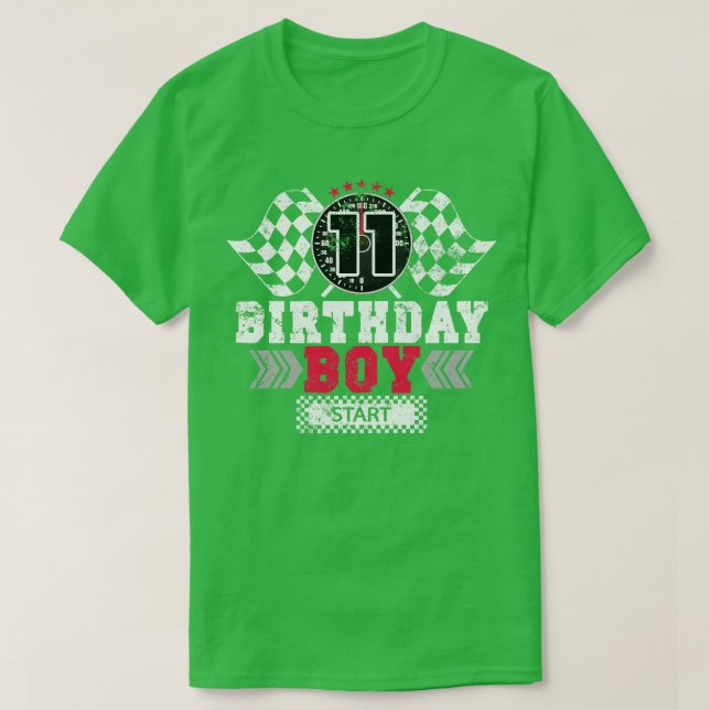 T-shirt Course 11e anniversaire Boy Party Racing Driver (Design devant)
