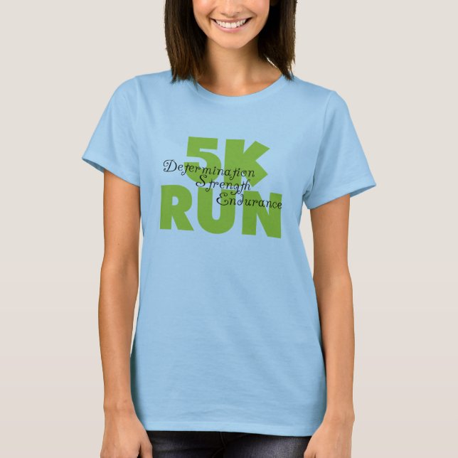 T-shirt Course 5 000 verte printemps (Devant)