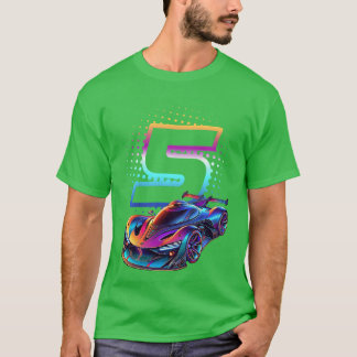 T-shirt Course 5 ans 5e anniversaire Futuristic Racing Rac