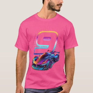 T-shirt Course 9 Ans 9e Anniversaire Course futuriste Rac