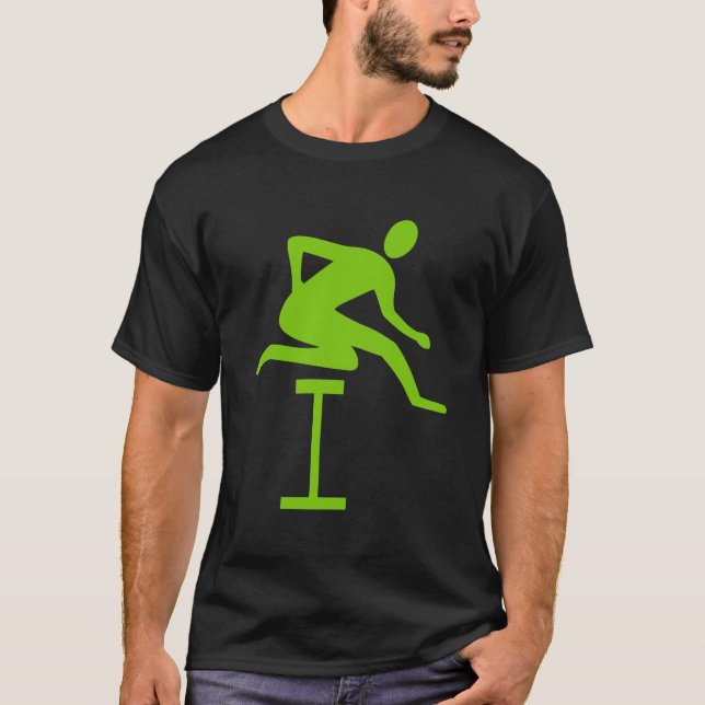T-shirt Course à obstacles - Vert Martien (Devant)