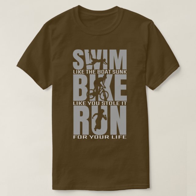 T-shirt Course à vélo de natation 2 2 (Design devant)