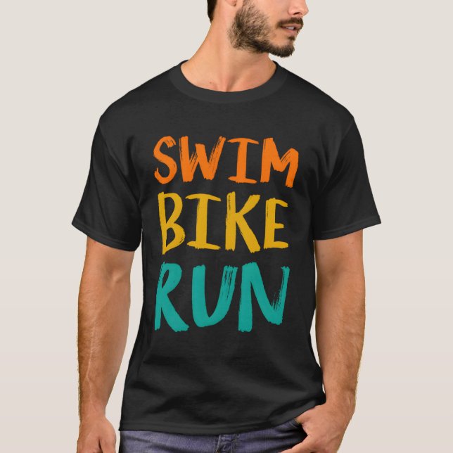 T-shirt Course à vélo de natation Graphic course de natati (Devant)
