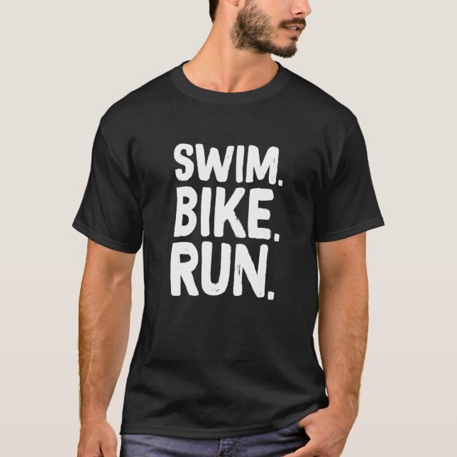 T-shirt Course à vélo de natation Graphic course de natati (Devant)