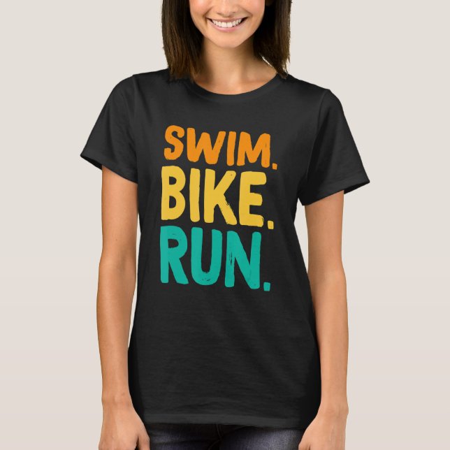 T-shirt Course à vélo de natation Graphic course de natati (Devant)