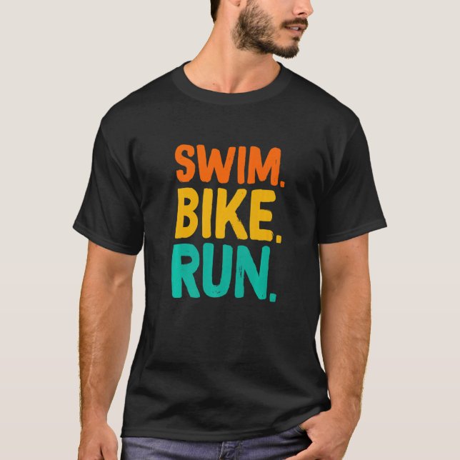 T-shirt Course à vélo de natation Graphic course de natati (Devant)
