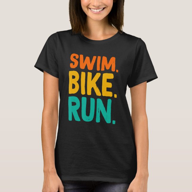 T-shirt Course à vélo de natation Graphic course de natati (Devant)