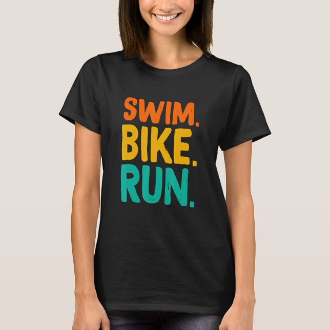 T-shirt Course à vélo de natation Graphic course de natati (Devant)