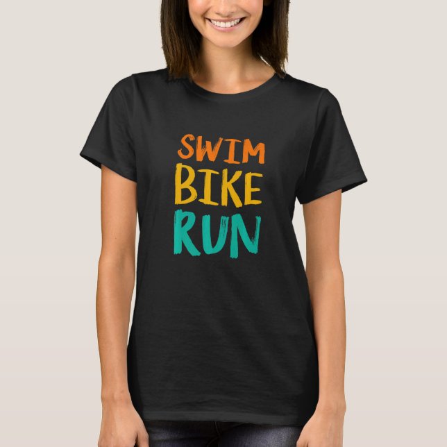 T-shirt Course à vélo de natation Graphic course de natati (Devant)