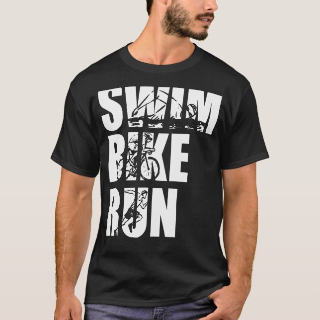 T-shirt Course à vélo de natation Triathlon Athlétisme Tri (Devant)