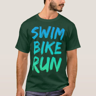 T-shirt Course à vélo de natation Triathlon Design cool 3