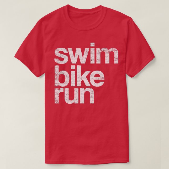 T-shirt Course à vélo de natation Triathlon Grunge 1 (Design devant)