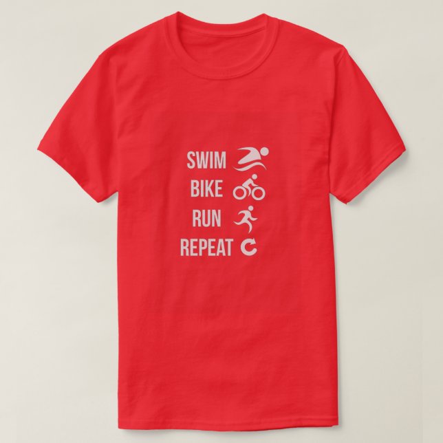T-shirt Course à vélo natation Répéter Triathlon Triathlon (Design devant)