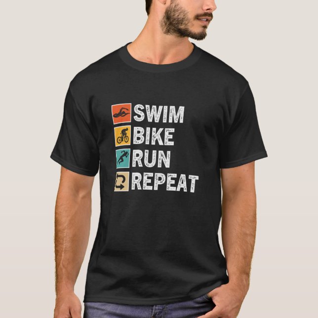 T-shirt Course à vélo natation Triathlon Triathlète Athlét (Devant)