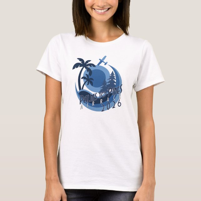 T-shirt Course aérienne Palms To Pines 2026 (Devant)