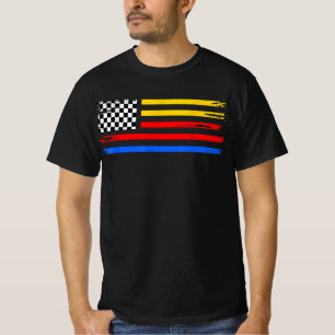 T-shirt Course automobile au drapeau américain Si vous n'ê