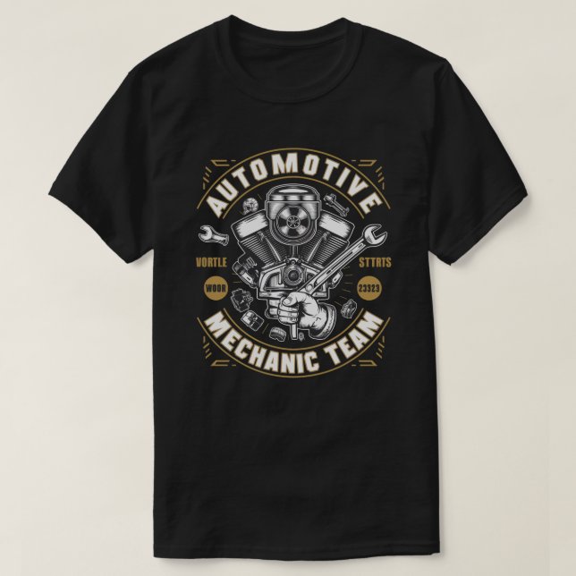 T-shirt Course automobile mécanique moteur (Design devant)