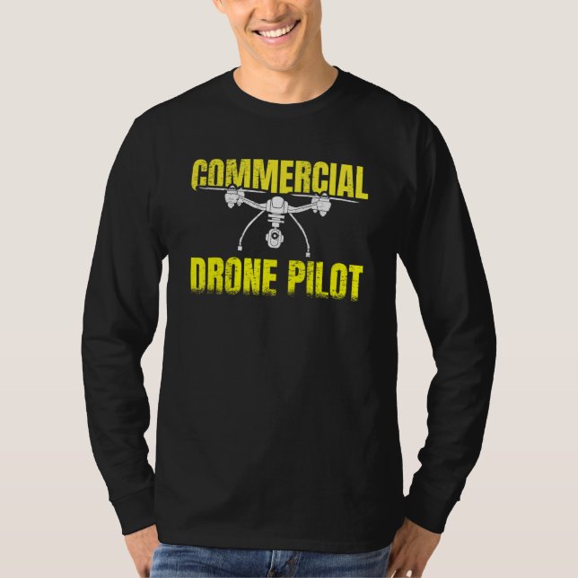 T-shirt Course aux drones de drones commerciaux (Devant)