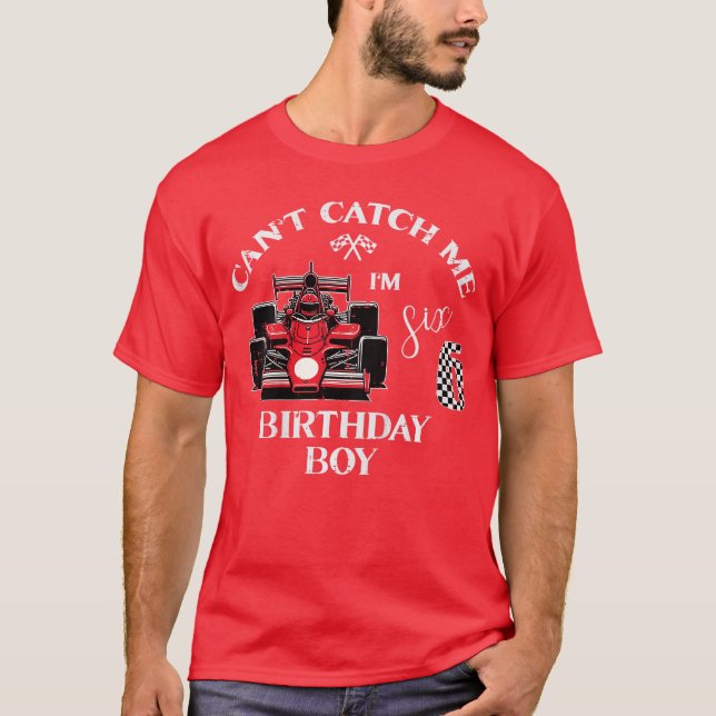 T-shirt Course d'anniversaire pour garçons de 6 ans Joyeux (Devant)