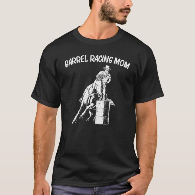 T-shirt Course de baril cool pour maman Mère Rodéo Cheval  (Devant)