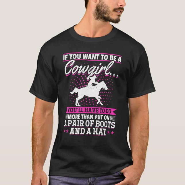 T-shirt Course de barils à cheval si vous voulez être une  (Devant)