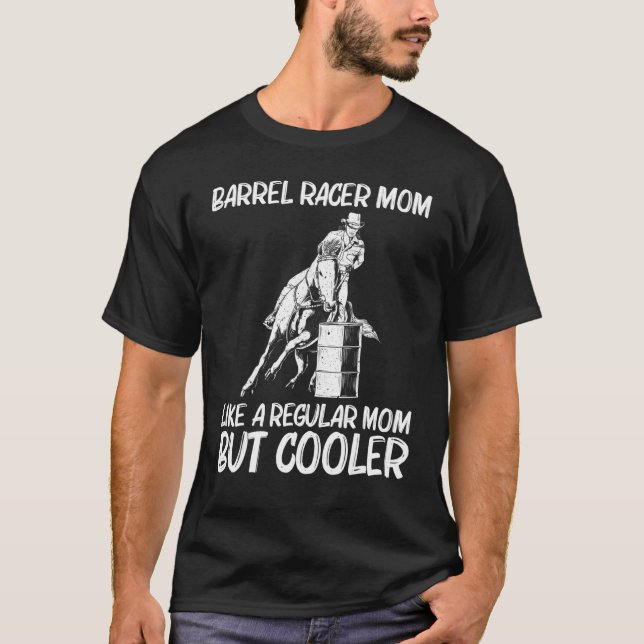 T-shirt Course de barils cool pour maman Mère Rodéo Cheval (Devant)