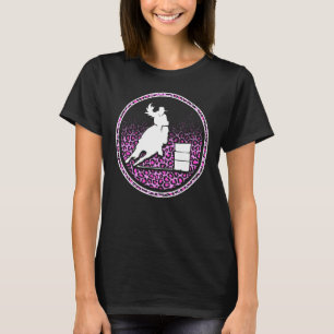 T-shirt Course de barils de cheval Motif léopard Rodéo Cow