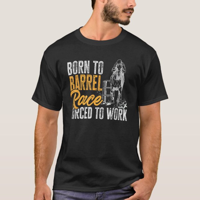 T-shirt Course de barils de chevaux Née pour courir les ba (Devant)