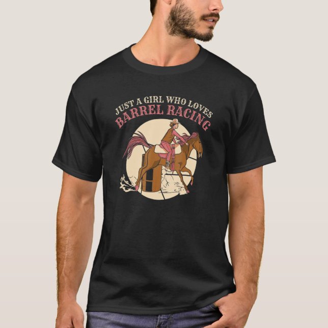T-shirt Course de barils Rodéo Course de chevaux (Devant)