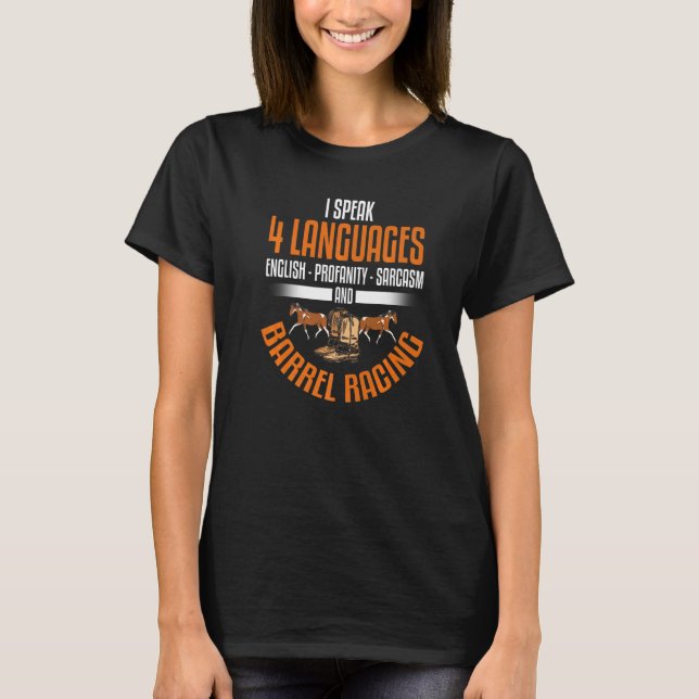 T-shirt Course de barils Rodéo  Courseuse de barils de che (Devant)