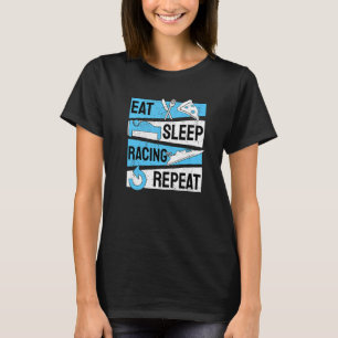 T-shirt Course de bateau à traction Manger Dormir Course à