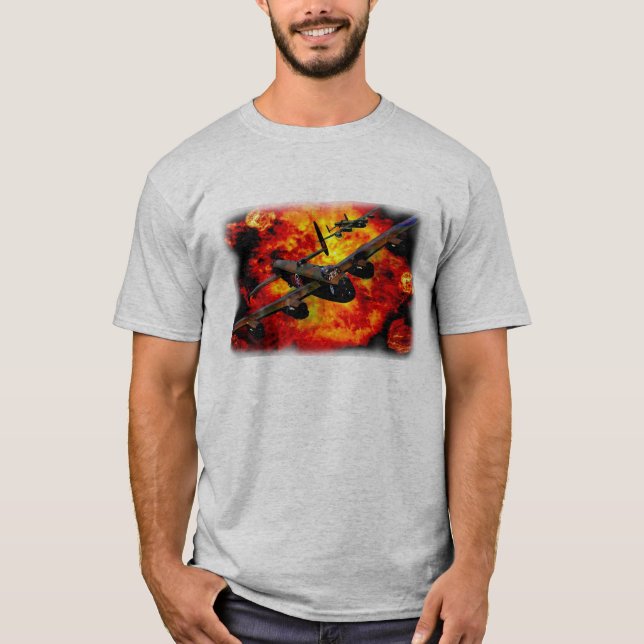 T-shirt Course de bombardement de bombardier de Lancaster (Devant)