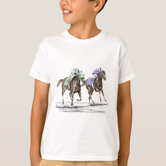 T-shirt Course de chevaux à Thoroughbred (Devant)