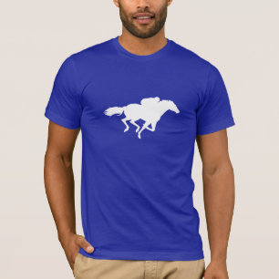 T-shirt Course de chevaux bleue
