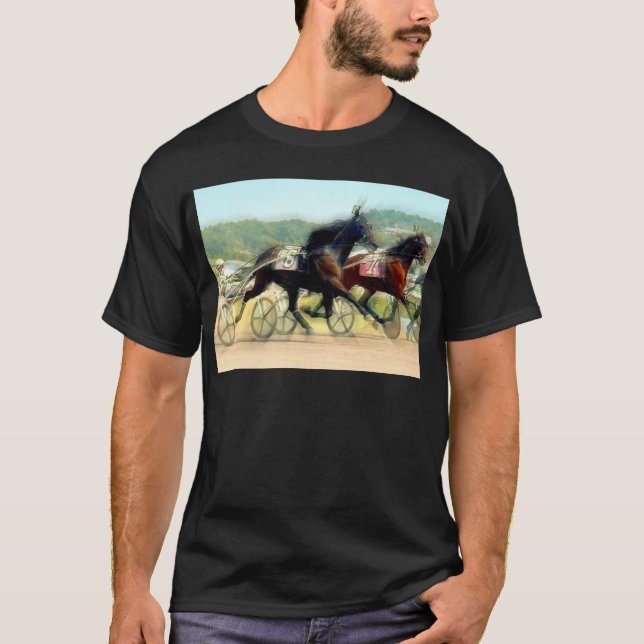 T-shirt course de chevaux de puissance de trot (Devant)