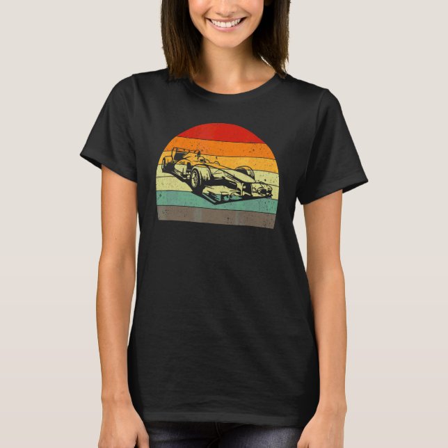 T-shirt Course de course de course de Formule Sunset Retro (Devant)