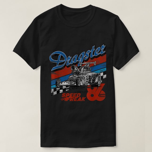 T-shirt Course de dragster de la réglette rétro Stripe Hot (Design devant)