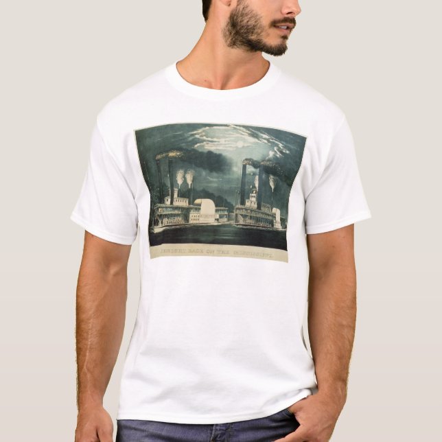 T-shirt Course de minuit sur le Mississippi, 1875 (Devant)